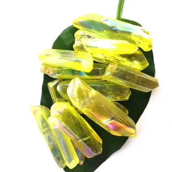 

High Quality Rainbow Titanium Aura Lemurian Seed Quartz Crystal Stones Point Specimen Minerals Stones For Home Decor Gift