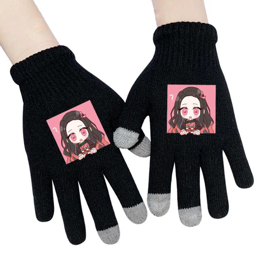 Перчатки с героями мультфильмов, аниме, демон, убийца, Kimetsu no Yaiba, перчатки на палец