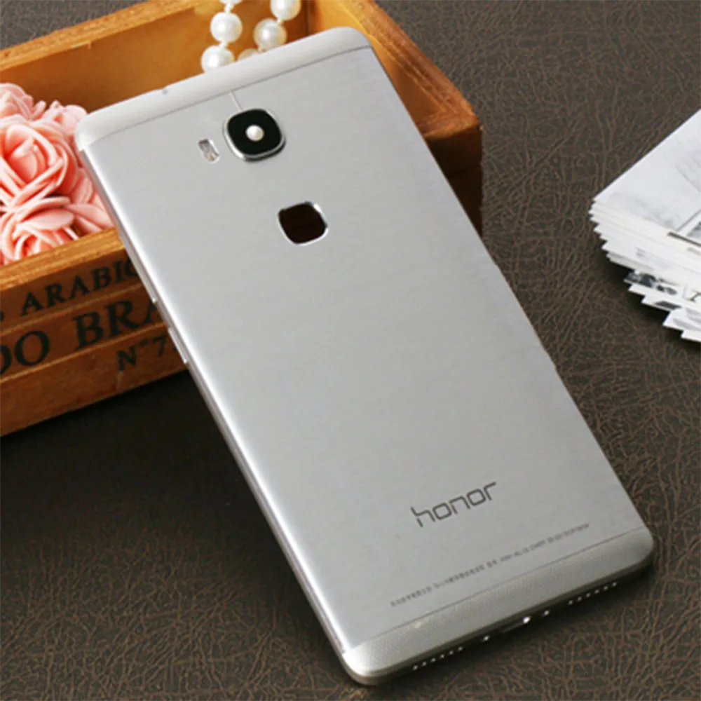 Чехол на заднюю крышку для Huawei Honor 5X, алюминиевый чехол для замены задней двери батареи. Боковые кнопки/стекло объектива