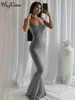 Sexy Women Maxi Dress Satin Slip Sleeveless Backless Slim Spring Party Concise Bodycon Elegant Clothing