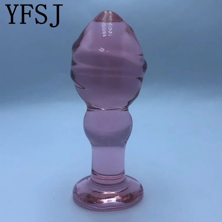 104*42mm 164g Pink Glass Butt Plug Anal Beads Ass G-Spot Stimulator Vaginal Massager Crystal Sex Toy Product Female Masturbation | Красота и