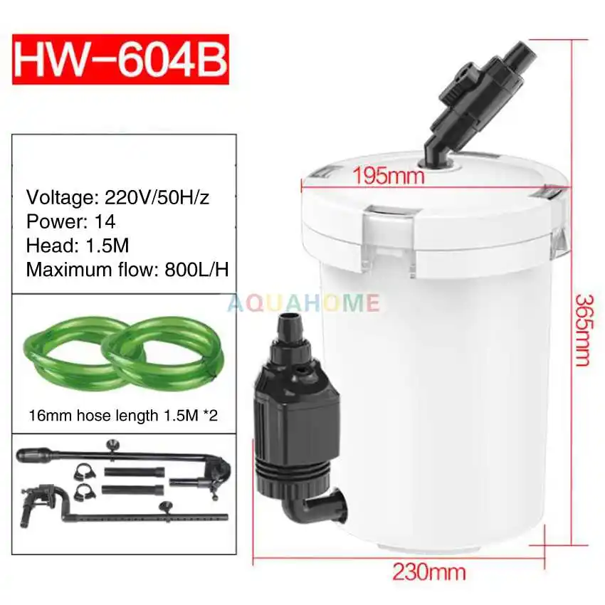 SUNSUN фильтр для аквариума белый HW604B/прозрачный EW604B/подходит для аквариума 150-300 л 220 В/50 Гц поток 800 л/ч