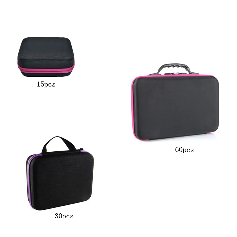 60 Bottles Diamond Painting Accessories Tool Container Storage Box Carry Case Holder Hand Bag Zipper Design Shockproof Durable