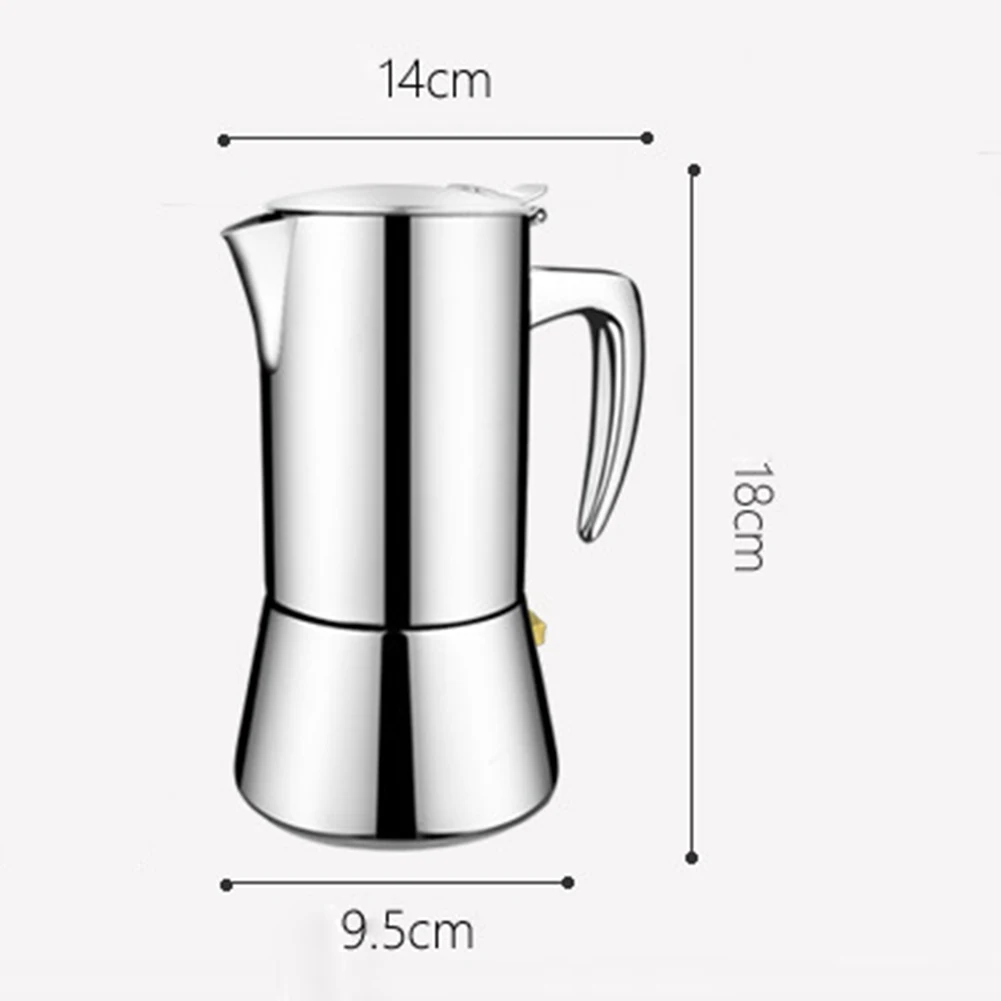 200ml Durable Coffee Maker Portable Jug Office Handle Funnel Filter Handheld Stainless Steel Cafe Insulated Stovetop Household