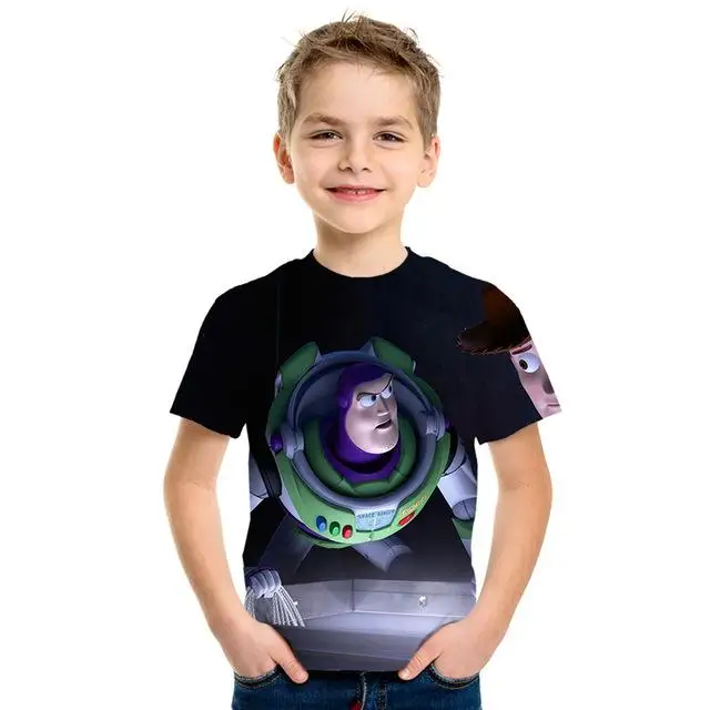 Популярный аниме История игрушек 3D estampado Nio moda nios desgaste amaderado Cool abrigo camiseta Buzz Lightyear nios ropacortamanga - Цвет: NT-780