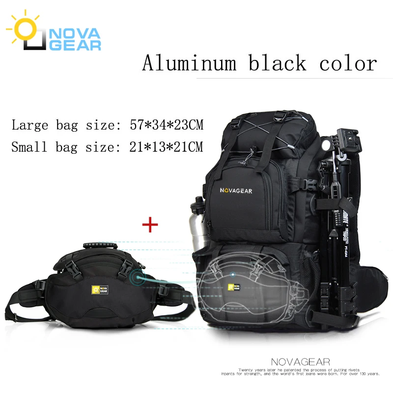 Сумка для фото, рюкзак для камеры NOVAGEAR 80302, универсальный рюкзак для путешествий с большой емкостью для цифровой камеры Canon/Nikon