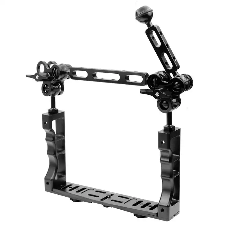 US $56.13 Cnc Scuba Diving Underwater Light Arm System Triple Clamp Tray Bracket Handle Grip Stabilizer Rig For Video Dslr Cam Torch