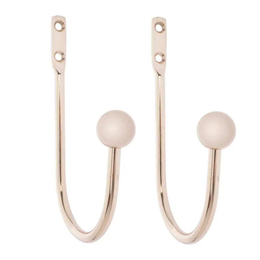 Rose Golden 2 шт цинкового сплава декоративная штора драпировки holdacks U форма клетка finials - Цвет: Rose Golden