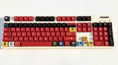 1 комплект 60/87/104 клавиши «Супергерои» PBT сублимационный Шапки белая освещенная контржурным светом механическая клавиатура Шапки для MX Переключатель