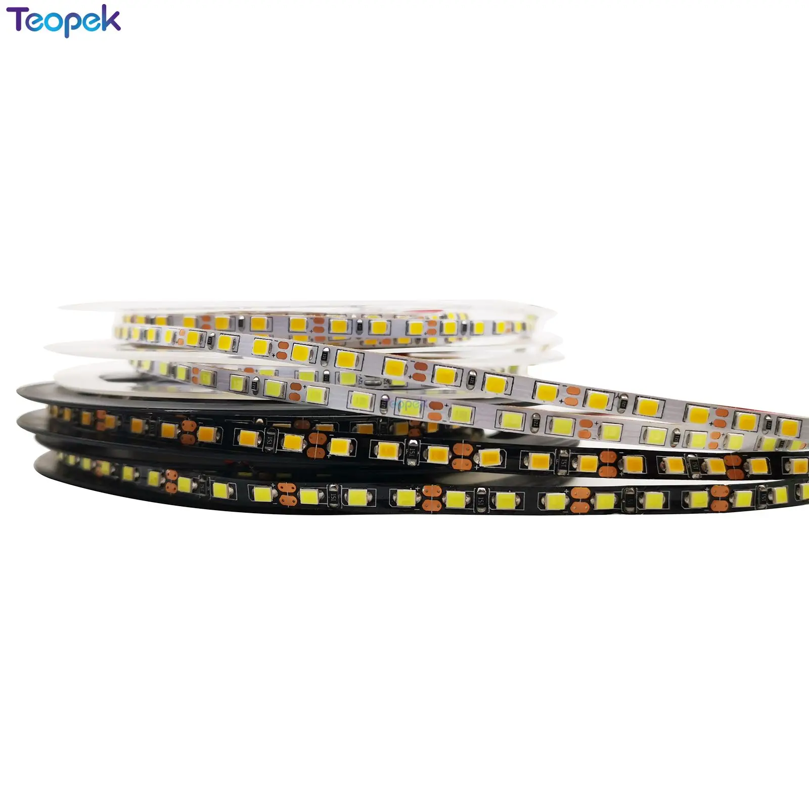 5 мм Ширина PCB 2835 SMD светодиодный ленты 600 светодиодный 12 В гибкий 120 светодиодный/m светодиодный ленты, белый/теплый белый 5 м белый или черный PCB