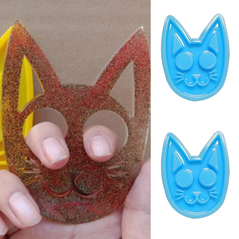 3 Pieces Self-Defense Cat Keychain Silicone Molds Glossy Self-Defense Cat Keychain Silicone Mold with 10 Pieces Key Rings for DIY Polymer Clay Crafts Making Tools 