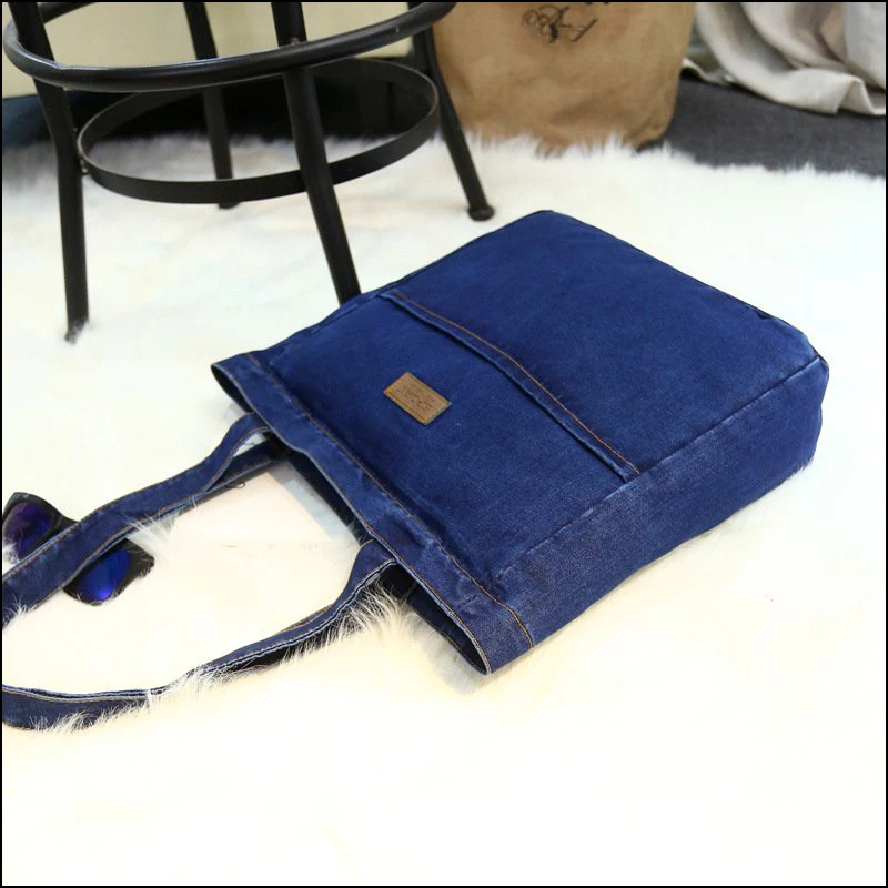 Foikvoon Корея простая женская сумка Повседневная дикая джинсовая сумка простое, маленькое, новое, женская большая сумка