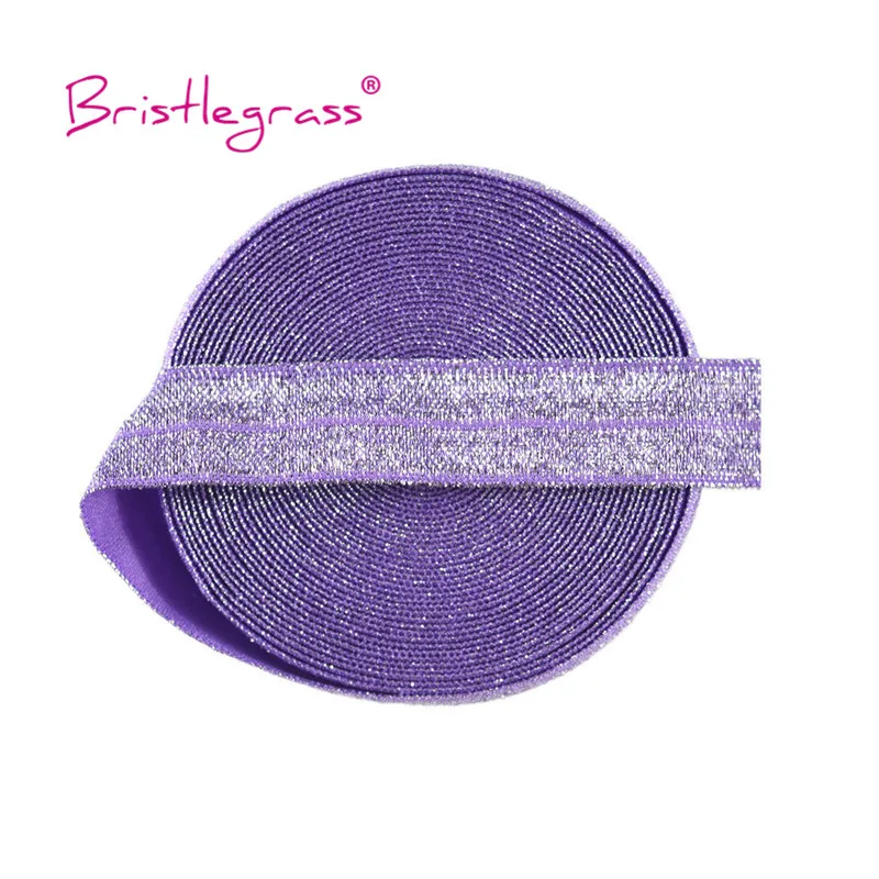 Silver Glitter Fold Over Elastic Bands - 5/8 Spandex Trim for Hair Accessories & Sewing Projects