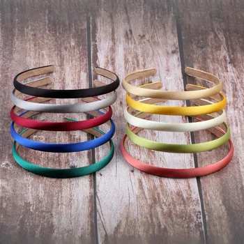 

10 pcs Mix Colors Simple Girls Bow Hoop 1 cm Width Headwear Ribbon Headband Headdress Fashion New Statement Lady Satin Hairband