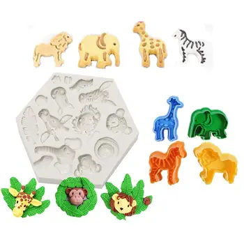 

2020 New 5Pcs Animal Silicone Mold Fondant Mold Cookie Cutters for Chocolate Polymer Clay