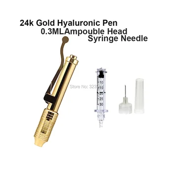 

24K Gold Hyaluron Pen Gun Atomizer Hyaluronic Pen Ampouble Head Syringe Needle Injection Machine for Lip Filler Wrinkle