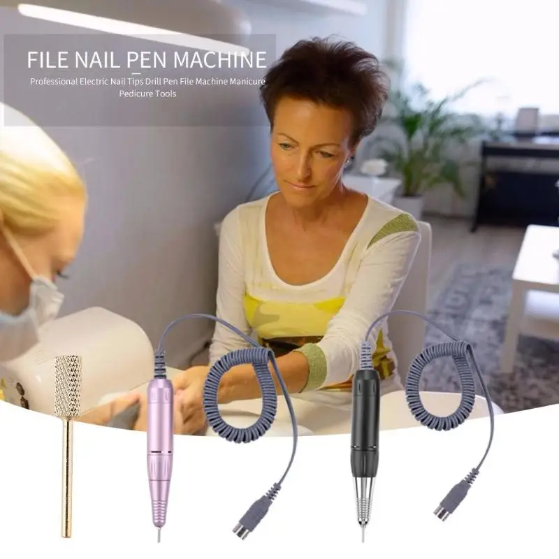 Профессиональные наконечники для дизайна ногтей дрель ручка электрическая пилка машина маникюр педикюр Быстрый механический зажимной режим более надежный