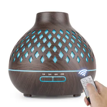

400ml Wood Essential Oil Diffuser Ultrasonic Usb Air Humidifier With 7 Color Led Lights Remote Control Office Home