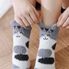 Cat Ears Socks Women's Cartoon Warm Socks Winter Thickness Socks Woman Girl's Sox Floor Cute Socks Animal Sox EU 36-43 Size ► Photo 3/6