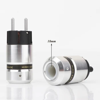 

Hi-end Rhodium Plated Brass Schuko Male Plug Hifi Figure 8 IEC C7 Plug Female Socket DIY Power Cord Cable