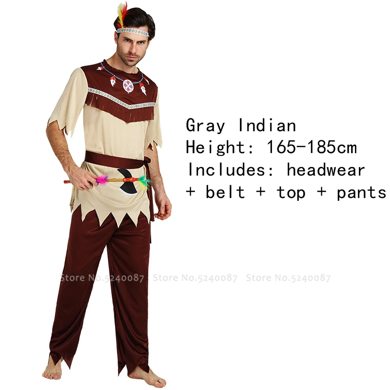 Взрослый карнавальный костюм на Хэллоуин, индийский Первобытный человек, для женщин и мужчин, леопард, Викинг, дикарь, халаты, платье, сценический костюм, комплект - Цвет: 7