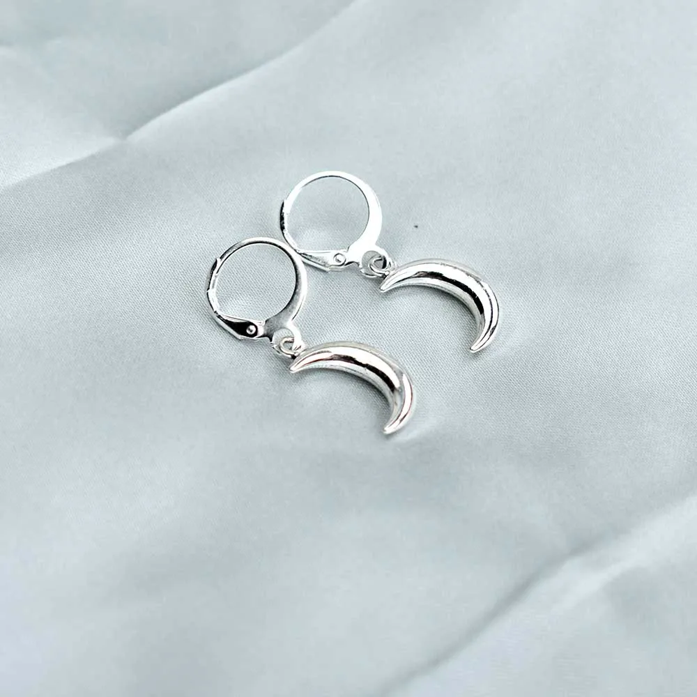 Dangle earrings cross earrings geometric earrings Silver Color Cross Moon Dangle Earrings For Women Fashion Jewelry Metal Geometric Earring Pendientes Mujer Moda