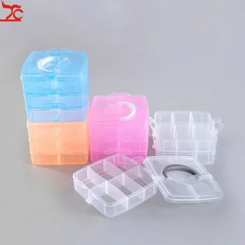 

Household items three - layer storage box sewing and knitting sundry jewelry box with lid and portable storage box