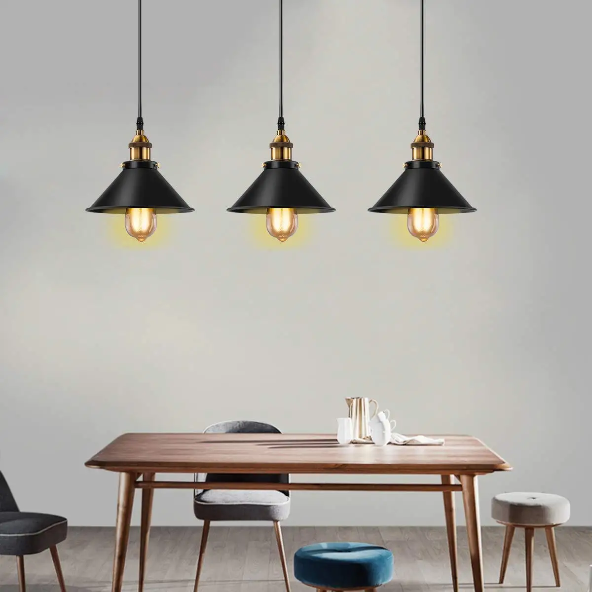 

Rural Industrial Style Wrought Iron Living Room Stair Aisle Bar Bedside Chandelier