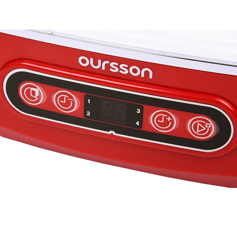 Йогуртница Oursson FE1405D с 4 режимами и 10 керамическими баночками 8x125 мл 2 х 500 таймер до