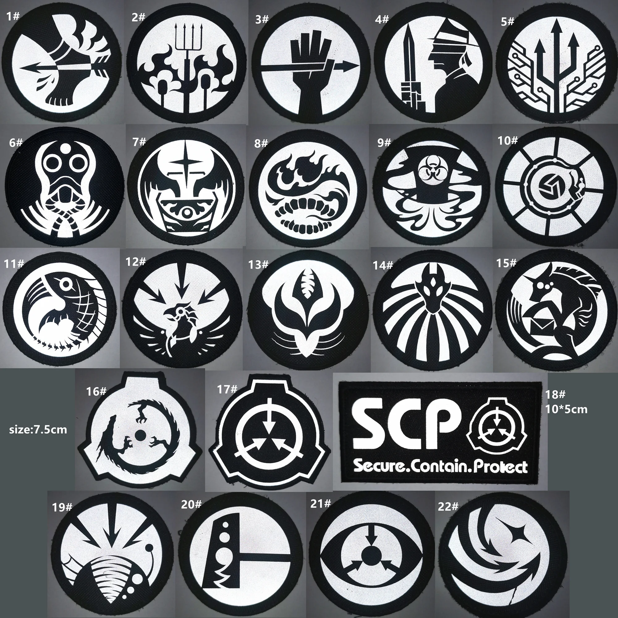 

reflect light SCP patches,light reflecting hook&loop scp badges for T-shirts,scp badges appliques,brand top quality patches