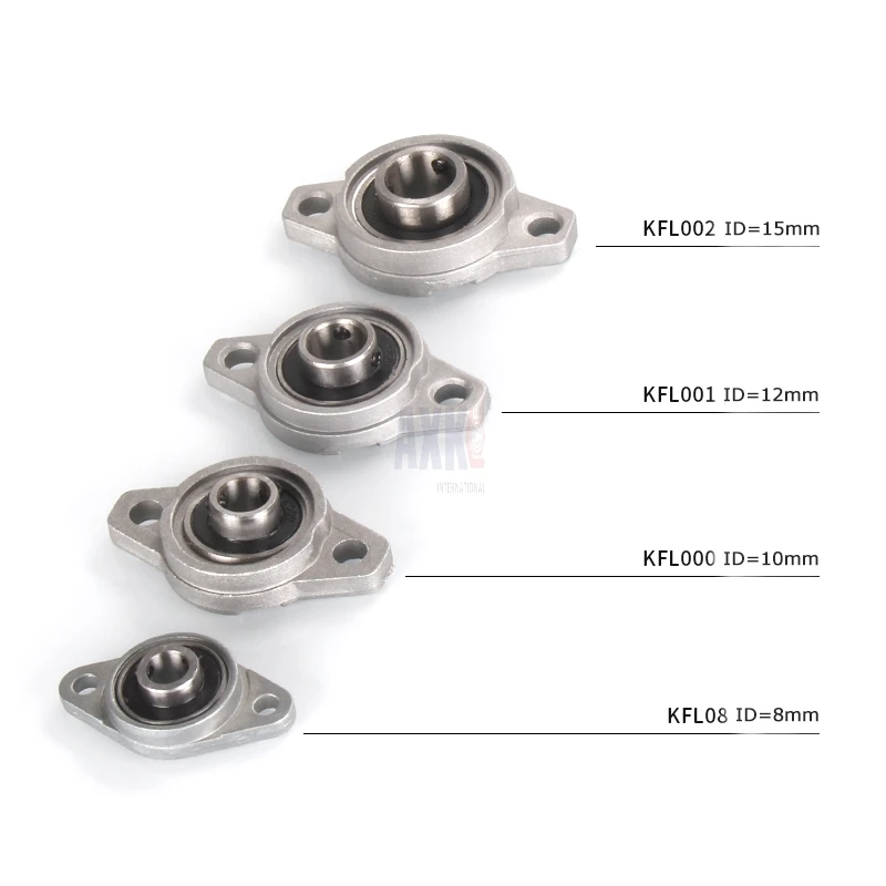 1pcs Zinc Alloy Diameter 8mm To 30mm Bore Ball Bearing Pillow Block Mounted Support Kfl08 Kfl000 Kfl001 Kp08 Kp000 Kp001 Kp002