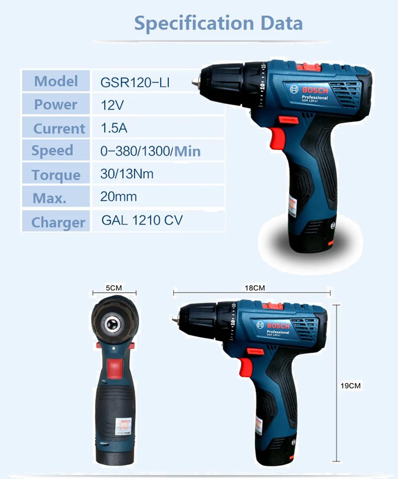 Bosch GSR 120-Li руководство пользователя taladro 12V taladro de litio destornillador de la herramienta eléctrica del hogar GSR 12-2-Li