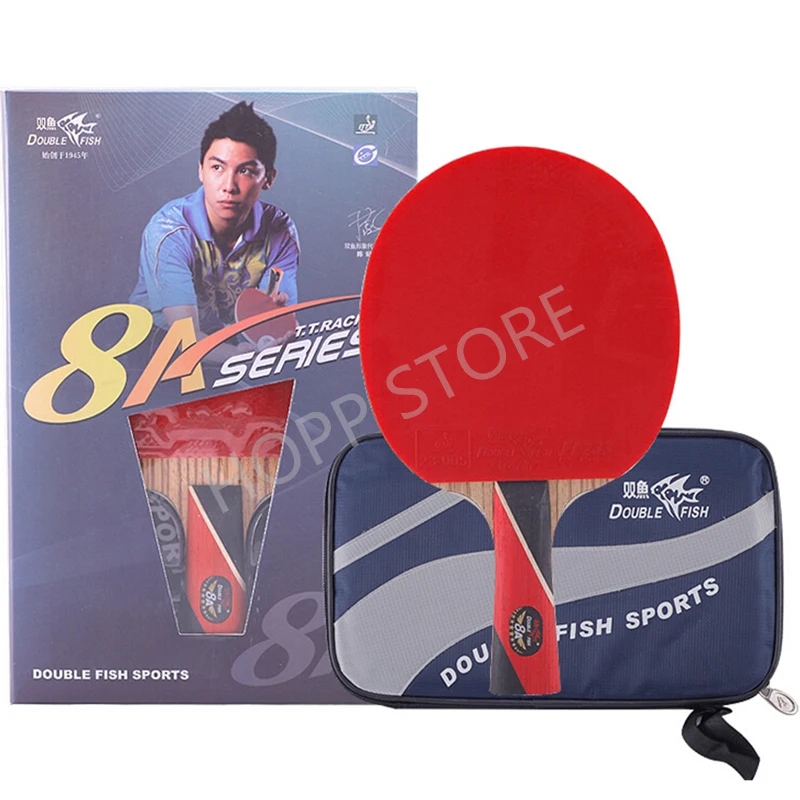 Double Fish 8 stars Table Tennis Racket 8A 7A 6A Offensive Pimples in with rubber Orignal Double