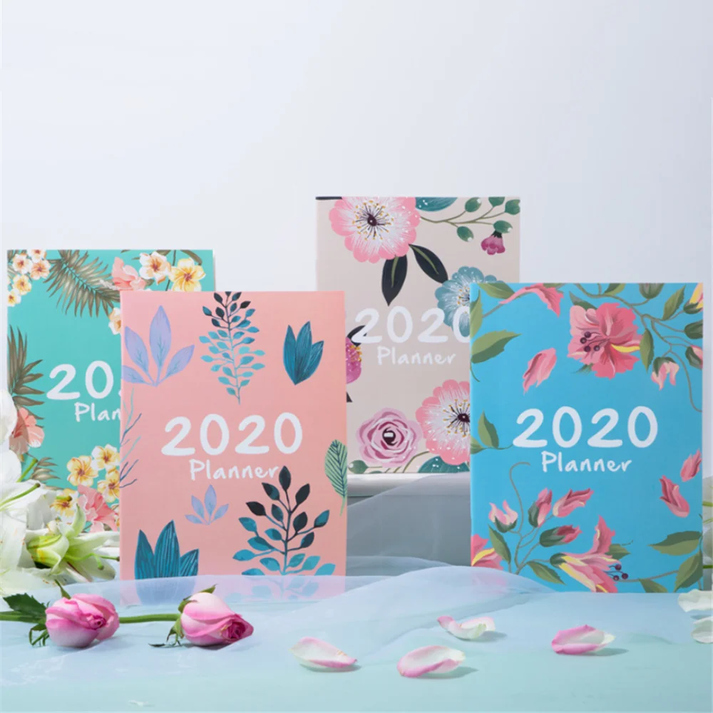 

New 2020 Flower Calendar A4 Notebook Weekly Monthly Schedule Planner Notebook Korean Stationary Papeleria School Office Supplies