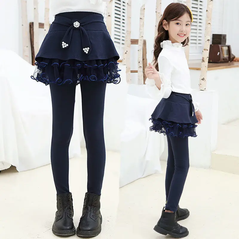 Kids Girls Legging Skirt-Pants Kid Girl Spring Autumn Leggings Children's Girls Skirt-pants Catton Pants for 3-9 Year Child