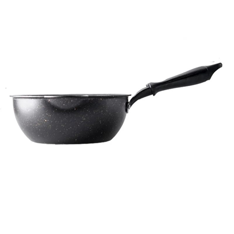 Горячий медицинский камень антипригарный Wok бытовой сковорода для приготовления пищи двойного назначения с плоским дном Индукционная Плита Газовая плиты универсальная - Цвет: black pan
