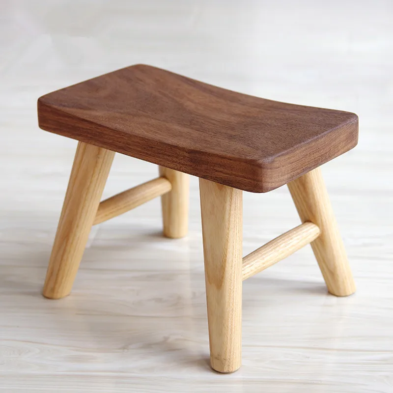 Деревенский деревянный стул квадратный табурет американская еда стул поверхность стул дети таборет чистая настоящая деревянная скамья стульев