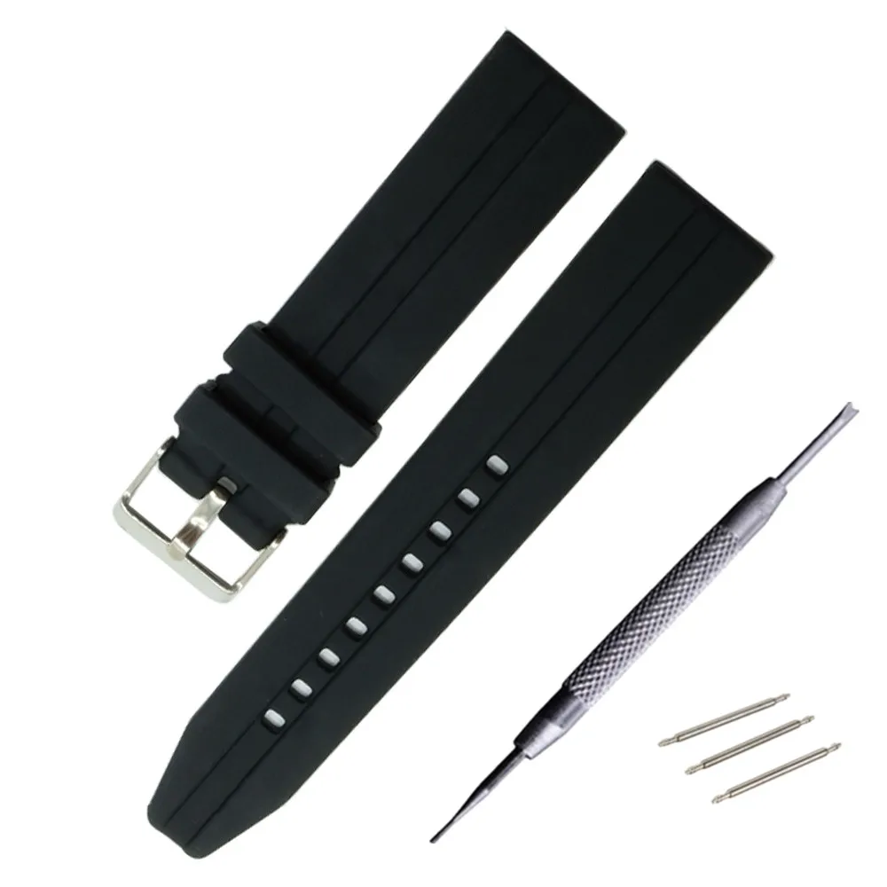 22mm 24mm Silicone Rubber Watchband For Tissot 1853 T035 T097 Watch