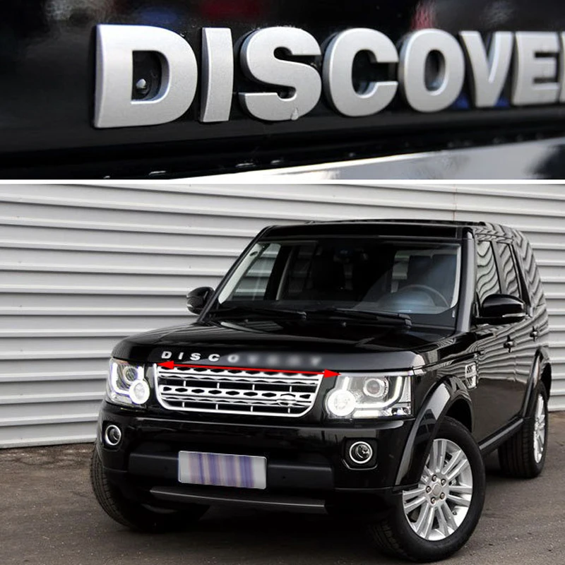 Car Hood Logo for Land Rover Car Letter D-I-S-C-O- V-E-R-Y Decorative Shape Metal Car Modification Car Sticker