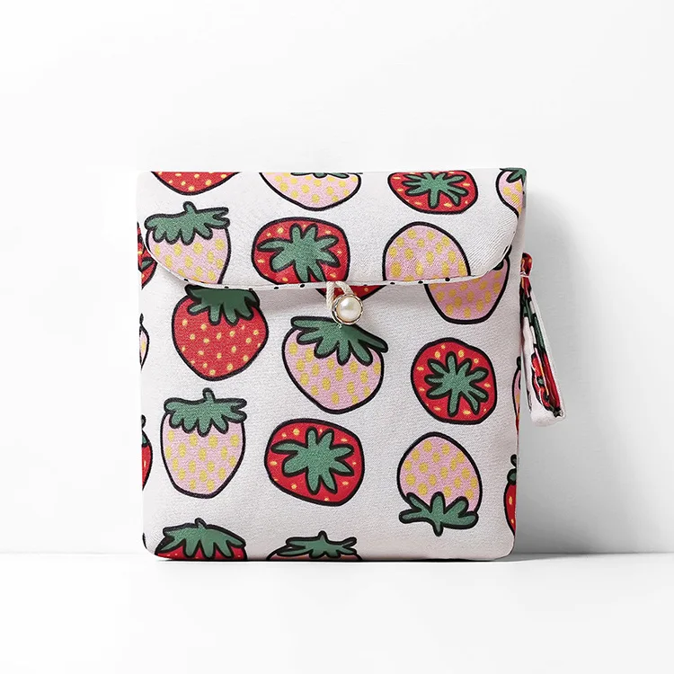 strawberry Милый Единорог салфетка для хранения полотенец сумка для монет санитарная мягкая сумка органайзер для косметики сумка для наушников косметичка - Цвет: strawberry
