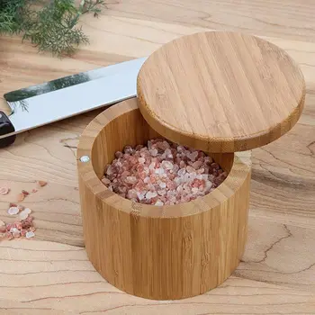 

Salt Box BBQ Spice Storage Spice Shaker Jar Sugar Salt Pepper Herbs Toothpick Storage Bottle With Lid For Kitchen Accessories