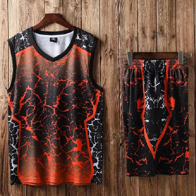 black with orange Мужская баскетбольная форма, набор, дешевая мужская тренировочная майка, баскетбольный набор, пустые баскетбольные майки для колледжа, униформа на заказ - Цвет: black with orange