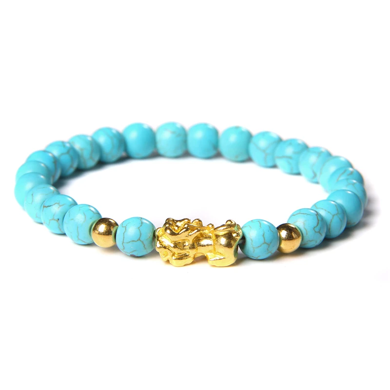 Fengshui Bracelet PIXIU Charm Bracelets For Women Men Cat Eye Moonstone Natural Stone Bangles Luck Wealth Brave Health Jewelry