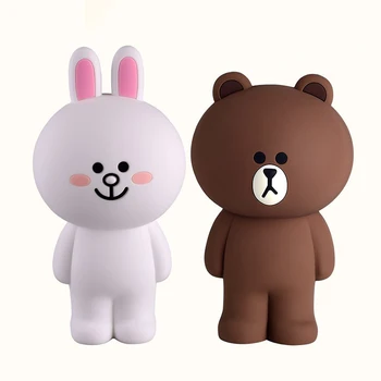 

Cartoon Silicone Pencil Case Container Pencil Bags Kawaii Cute Brown Bear Rabbit 3D Pencilcase School Supplies Stationery Gifts