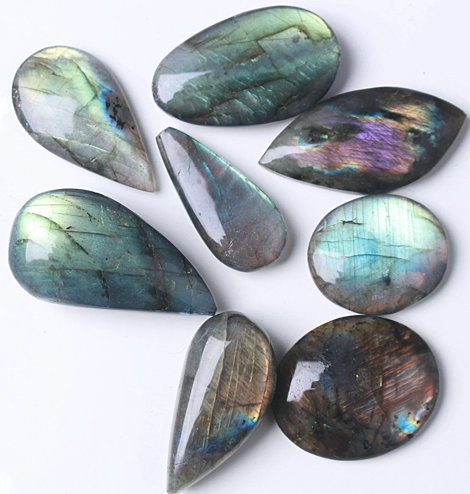 5Pcs Natural Multicolor labradorite mineral quartz crystal Pendant ornaments 