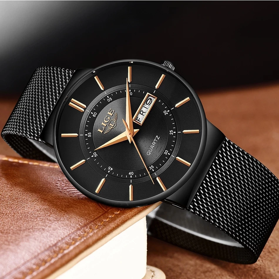 Women Watches LIGE Top Brand Luxury Waterproof Ultra Thin Date Clock Female Steel Strap Casual Quartz Watch Lady Wrist Watch+Box