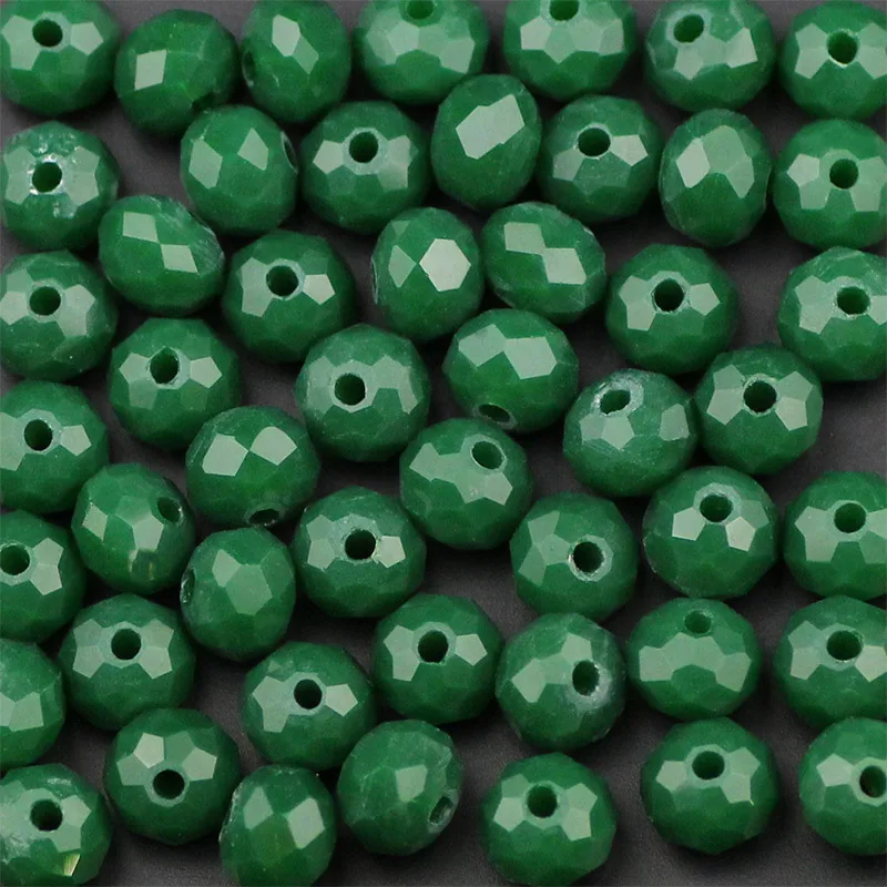 Dark Green HGKLBB, 50 шт., австрийские керамические Хрустальные Бусины, 6 мм, граненые круглые бусины, свободные бусины для изготовления ювелирных изделий, ожерелья, браслетов, сделай сам - Цвет: Dark Green
