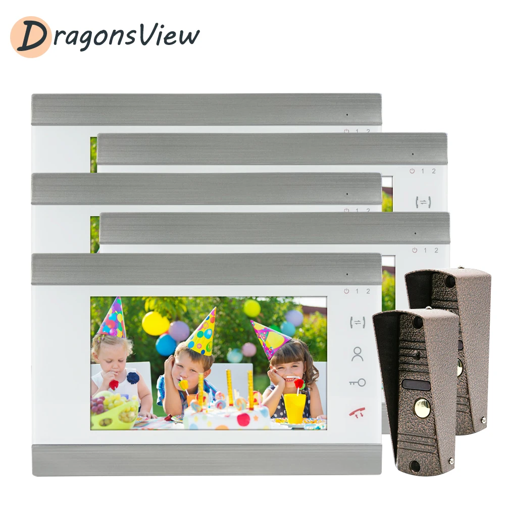 Видеодомофон DragonsView проводной 7 дюймовый видеодомофон для домашней системы