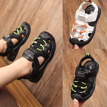 

Children's Shoes Baby Boys Sandals 2020 Summer Soft Bottom Toddler Shoes Letters Pattern Print Infant Toddler First Shoes D05213