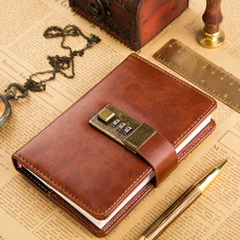 

1Pc Creative A7 Journal Multi-function Diary Note Book With Password Code Lock Creative Hand Account Notebook